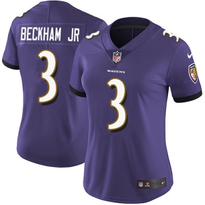 Nike Baltimore Ravens #3 Odell Beckham Jr. Purple Team Color Women's Stitched NFL Vapor Untouchable Limited Jersey